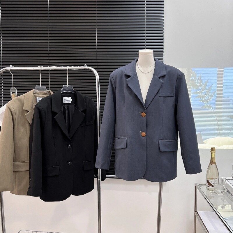 Chaqueta de traje de silueta de alta moda para mujer, nuevo traje de papá suelto, chaqueta de oficina para mujer, abrigo de alta calidad, Top de moda
