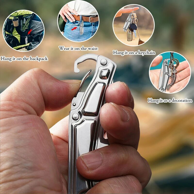 Pocket Folding Fruit Knife, Stainless Steel Outdoor Knife with Non-slip Handle for Kitchen Accessories
