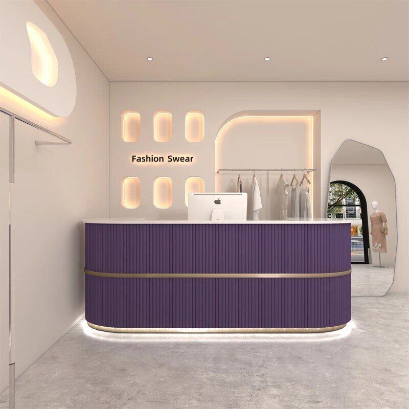 Nordic recepcja sklep odzieżowy Salon kosmetyczny punkt informacji prostota kasjer Beautysalon Meubilair nowoczesne meble
