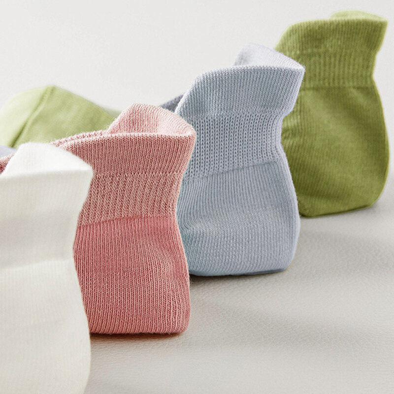 Calcetines tobilleros transpirables de algodón para mujer, medias elásticas cortas finas, de corte bajo, de alta calidad, para verano, 10 unidades = 5 pares