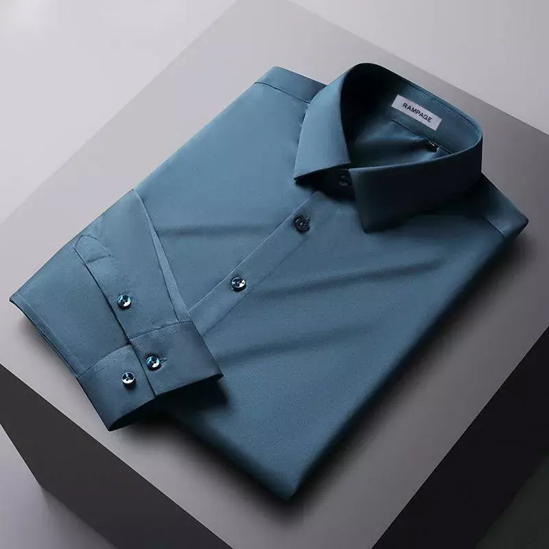 Fashion Lapel Spliced Button All-match Long Sleeve Shirts Men's Clothing 2023 Autumn New Oversized Casual Tops Korean Shirt