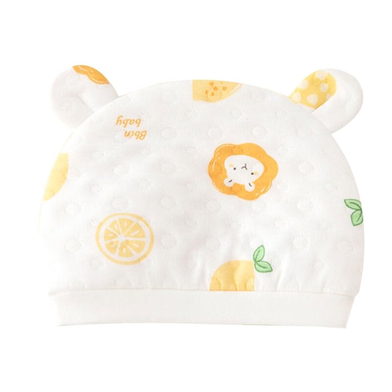 Morbido cappello annodato elastico Comodo berretto neonato elastico con stampa cartoni animati Progettazione per neonati da 0