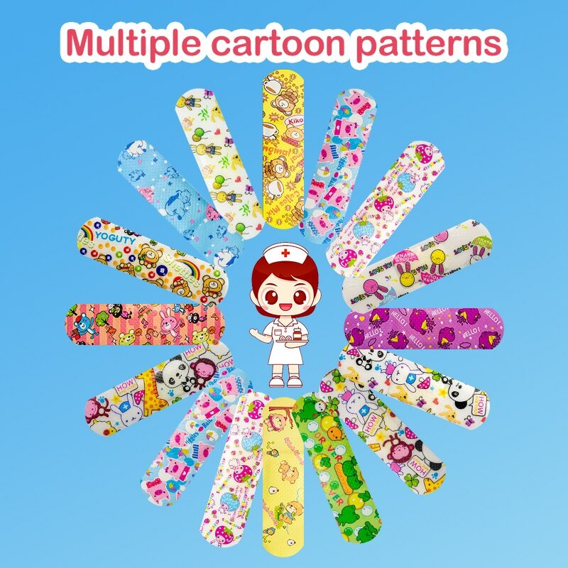 120pcs/Lot Cartoon Animal Pattern Band Aid Hemostasis Adhesive Bandages First Emergency Kit Wound Plaster Patches For Kids