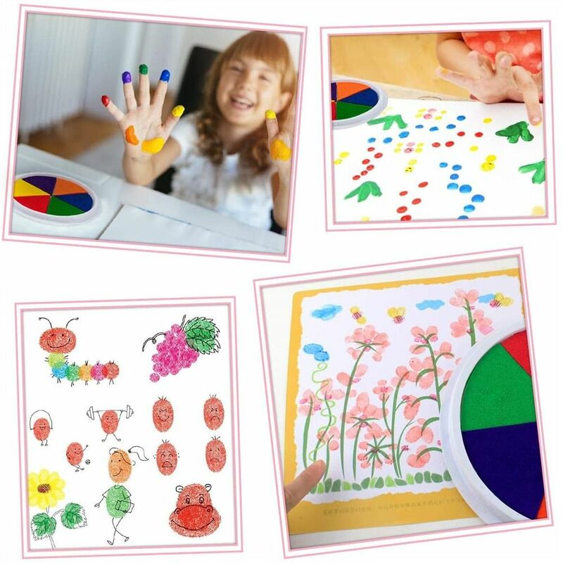 Zabawka kreatywna dla dziecka zmywalna nietoksyczna farba do tworzenie kartek odcisk atramentowy malowanie palcami do majsterkowania malowanie palcami w błocie drukarskim