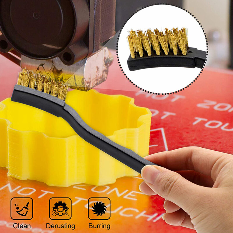 Инструмент для очистки 3D-принтера, зубная щетка из медной проволоки, медная щетка для сопла, блока, очистки горячей кровати, чистящие детали, щетки