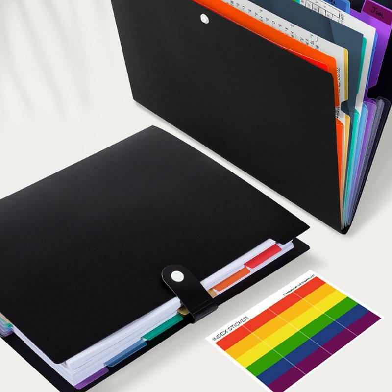توسيع منظم الأكورديون مع 7 جيوب وملصقات ملونة ، مجلد ملف محمول ، حجم الرسالة
