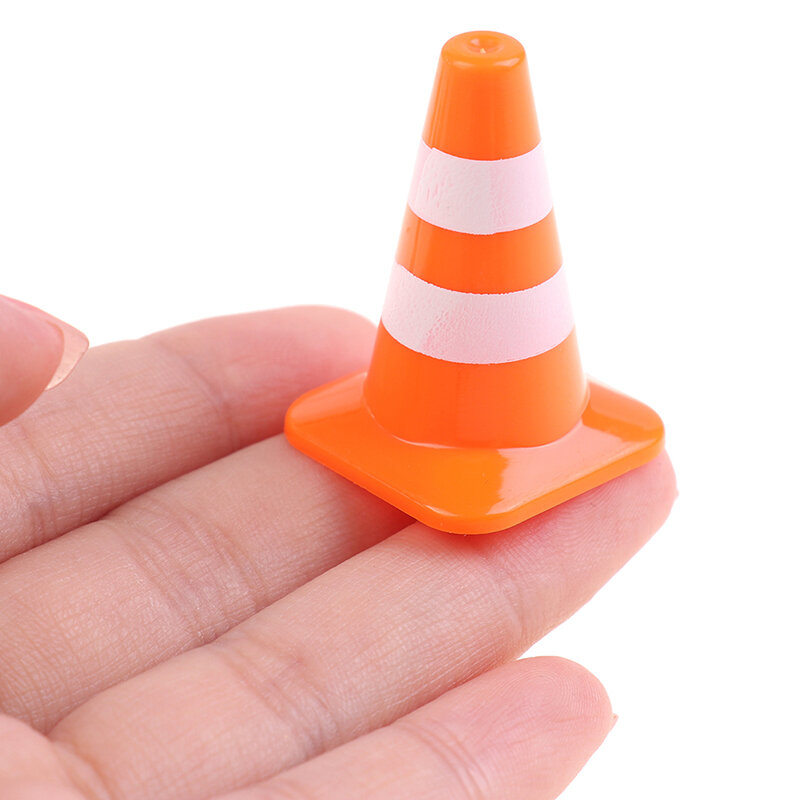 7Pcs Mini Plastic Traffic Road Cones Toys Training Roadblock Signs Children Educational Toy DIY Doll House Decor