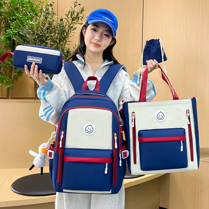 Набор из 4 шт., детский школьный рюкзак, милый женский рюкзак, сумка для книг, сумка для ноутбука для девочек-подростков, рюкзаки 2023, студенческий тоут, Bag50