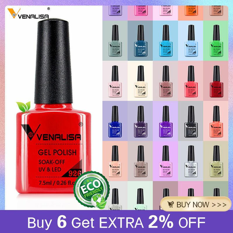 Venalisa-esmalte de uñas en Gel, barniz de uñas en Gel UV para manicura artística, 60 colores brillantes, 7,5 ml