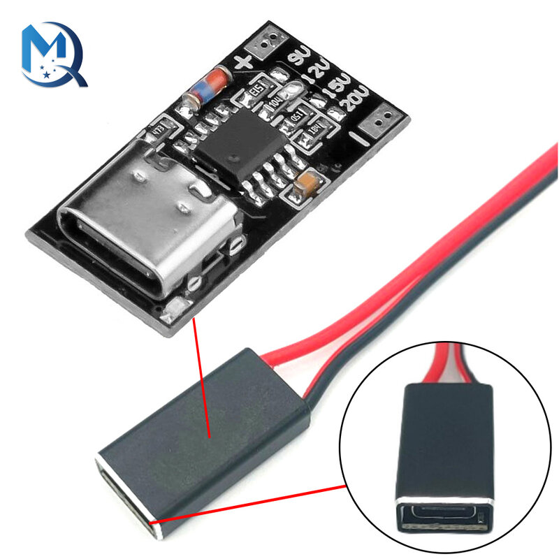 Pd/qc-ワイヤレスリストランスミッター用の外部カード,USB充電モジュール,タイプC,pd2.0,pd3.0,9v,12v,15v,20v