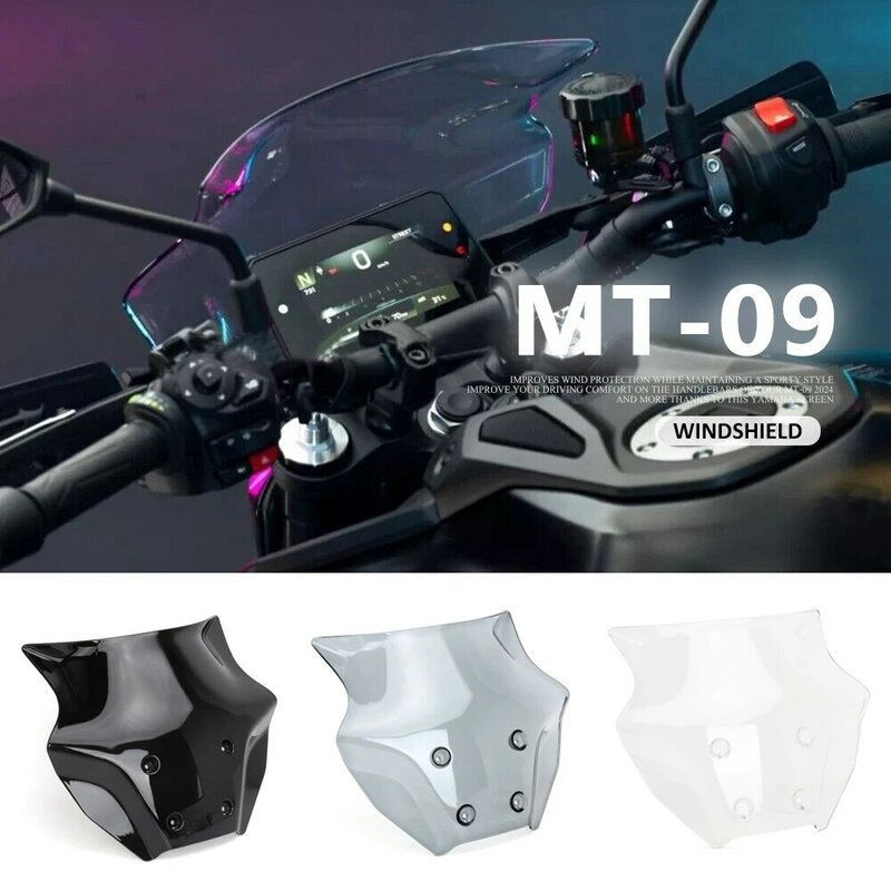 อุปกรณ์เสริมมอเตอร์ไซค์ใหม่กระจกบังลมอุปกรณ์เสริมสำหรับรถจักรยานยนต์ยามาฮ่า MT-09 MT09 Mt 09 mt09 2024