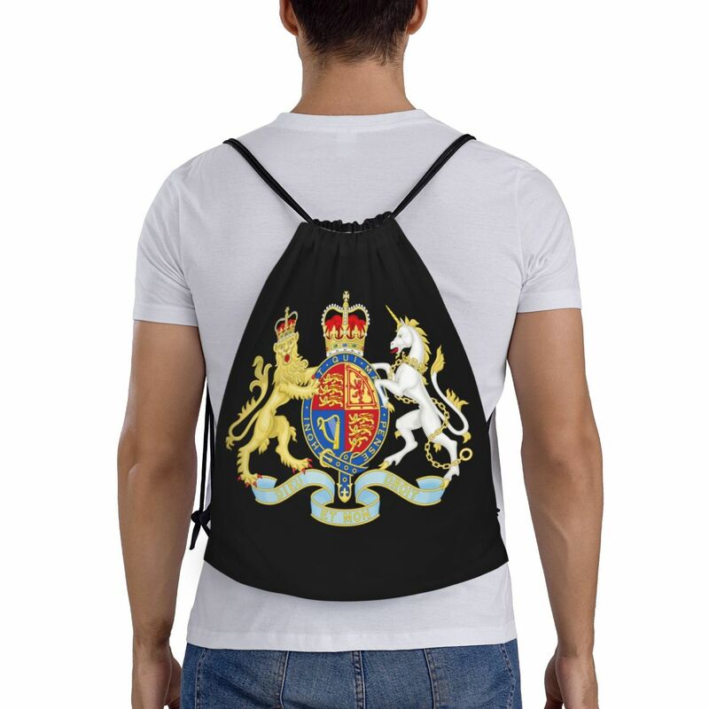 Niestandardowe królewskie herb zjednoczonego królestwa torby ze sznurkiem kobiet mężczyzn lekkie siłownia plecak do przechowywania