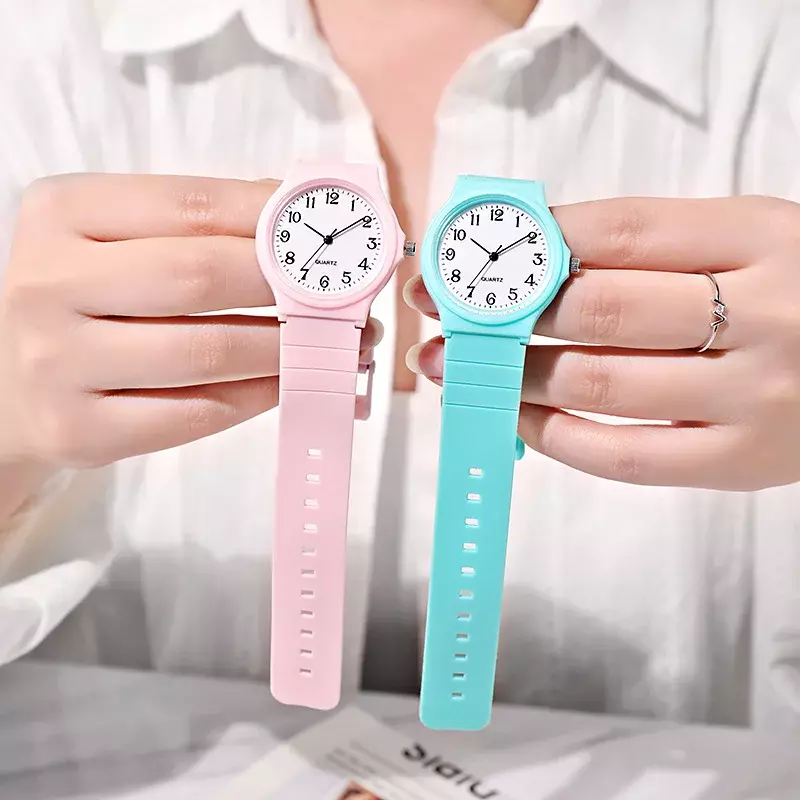 Reloj De cuarzo De moda Simple para Mujer, relojes De pulsera para estudiantes, correa De silicona, venta al por mayor, Elegante