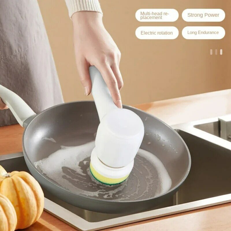 Household Cleaning Brush 4 in 1 Spinning Scrubber Hand Held Wireless Electric cleaning brush Auto Rotating Bathroom Cleaning Bru