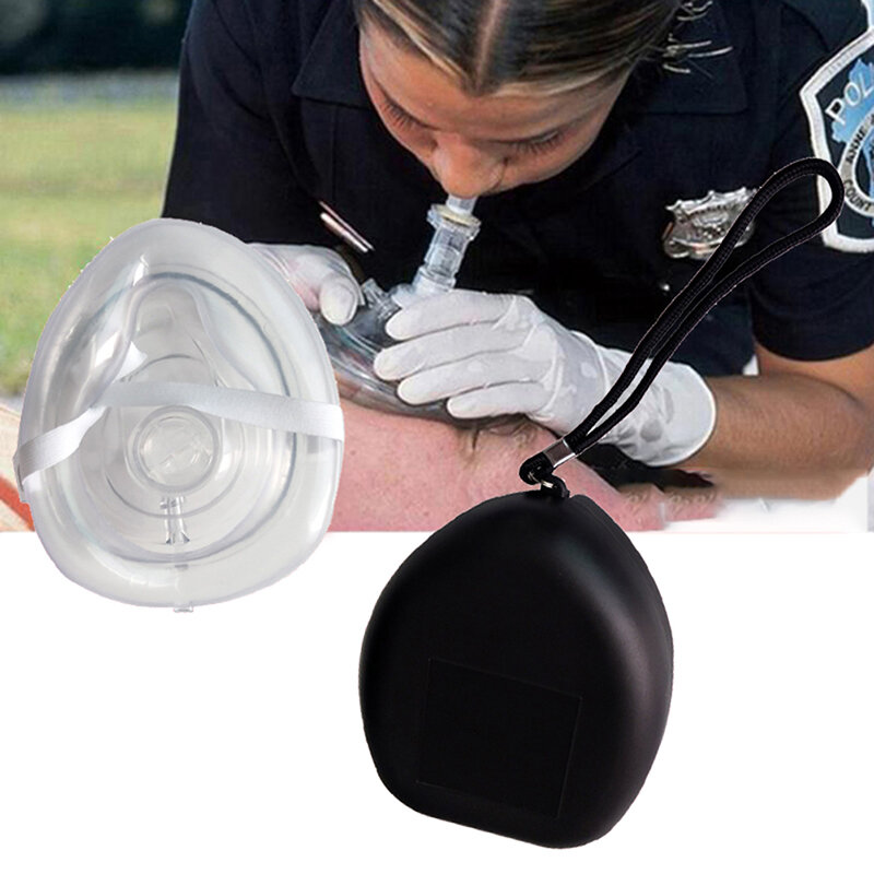 전문 응급 처치 CPR 호흡 마스크, 재사용 가능한 심폐 소생술 응급 얼굴 커버, 구조자 보호, 1 개