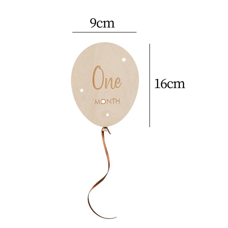 Wooden Balloon Newborn Photo Commemorative Birthday Party Decoration Baby Accessories Handmade for Birthday Party Baby Mom