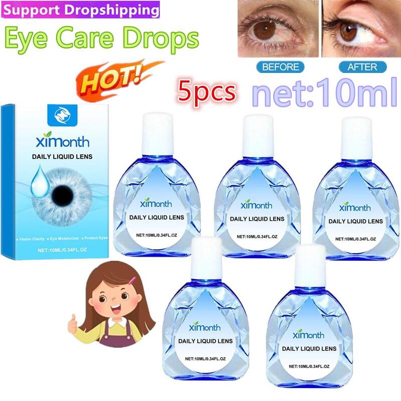 5PCS New Presbyopia VisionRestore Eye Drops Cleanning Eyes Eye Massage Relieves Care Itching Relax Removal Fatigue Discomfort