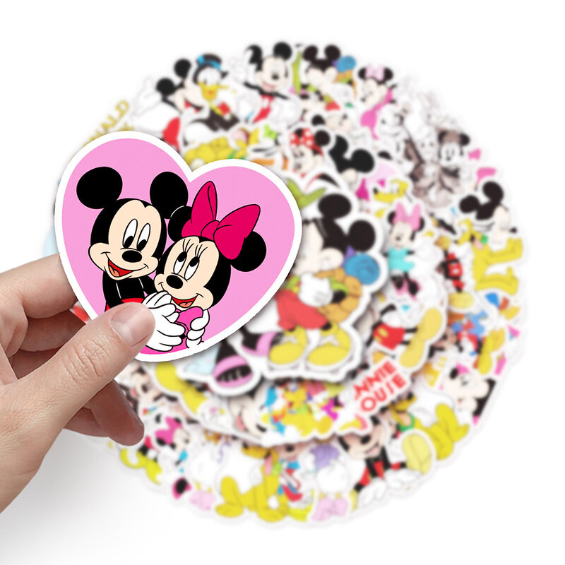 Pegatinas de dibujos animados de Disney para niños, adhesivos de Mickey Mouse, 10/30/50 piezas, para álbum de recortes, portátil, teléfono, equipaje, calcomanías de grafiti de Anime