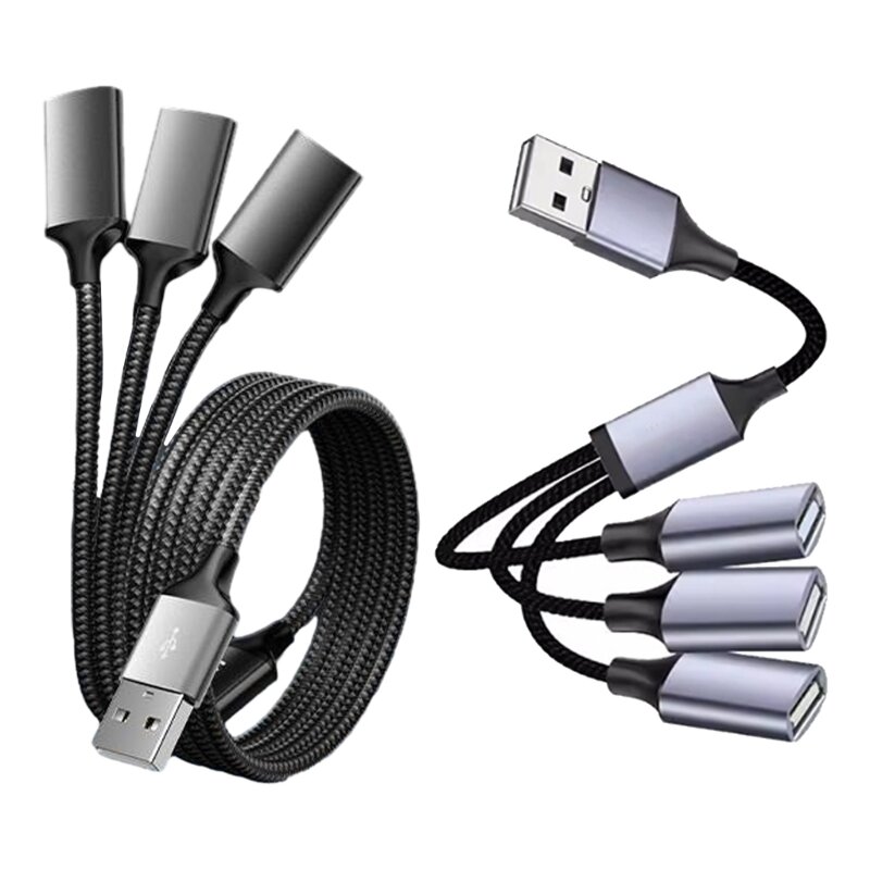 3 in 1 USB Splitter Cable USB Power Splitter 1 ชาย 3 หญิง USB อะแดปเตอร์ Dropship