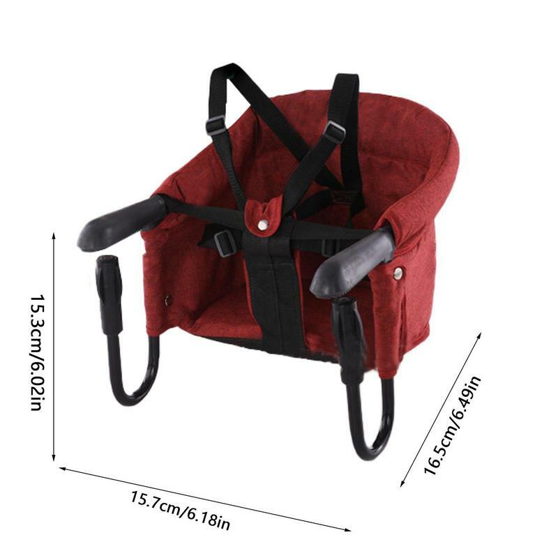Klip perbaikan kursi tinggi bayi, aksesori bayi dapat dilipat portabel, sabuk pengaman tempat makan, kait di kursi