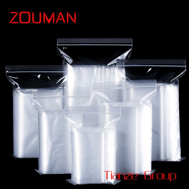 Custom , Custom logo Thick Zip Lock Storage Bag Plastic Package Small Jewelry Packing Reclosable Poly food Transparent Zipper ba