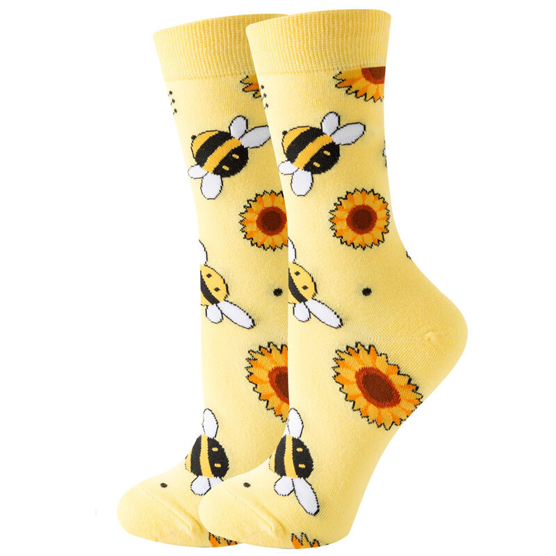 Милые женские носки с изображением мультяшных животных еды фруктов милые забавные модные носки счастливого Харадзюку повседневные носки осень весна чулки