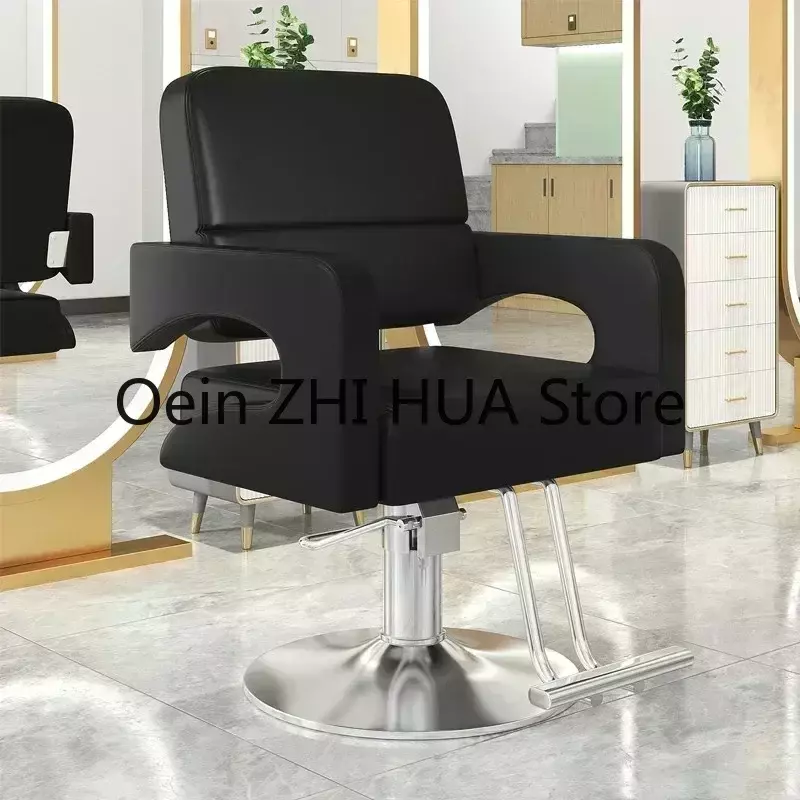 Cadeiras giratórias inoxidáveis ajustáveis do barbeiro, mobília do salão, manicure luxuoso, cadeiras de espera, salão de beleza, QF50BC