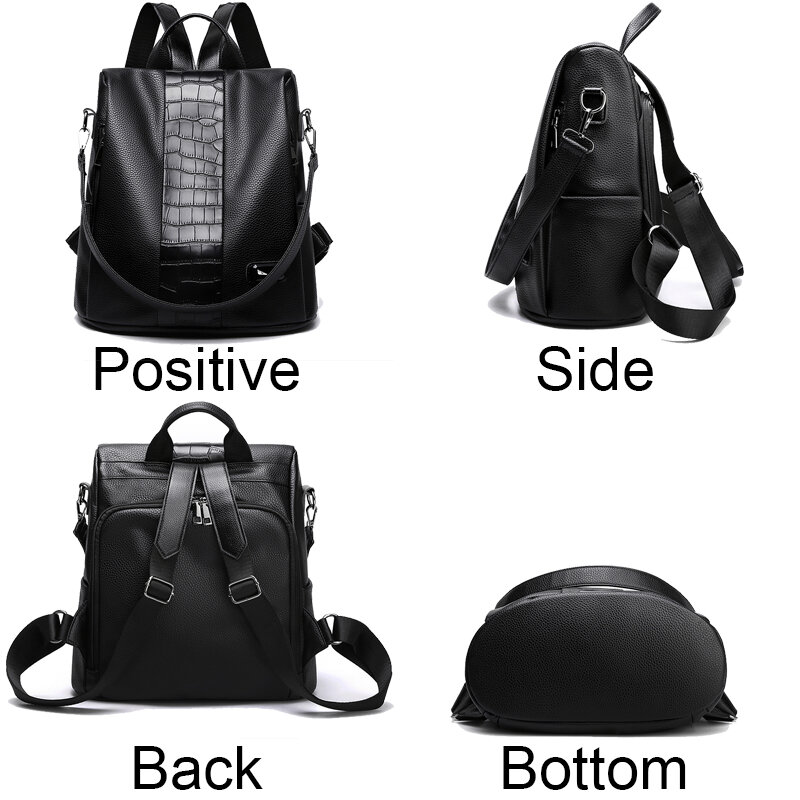 Anti-theft Leather Backpack Women Vintage Shoulder Bag Ladies High Capacity Travel Back Pack School Bags Girls Mochila Feminina