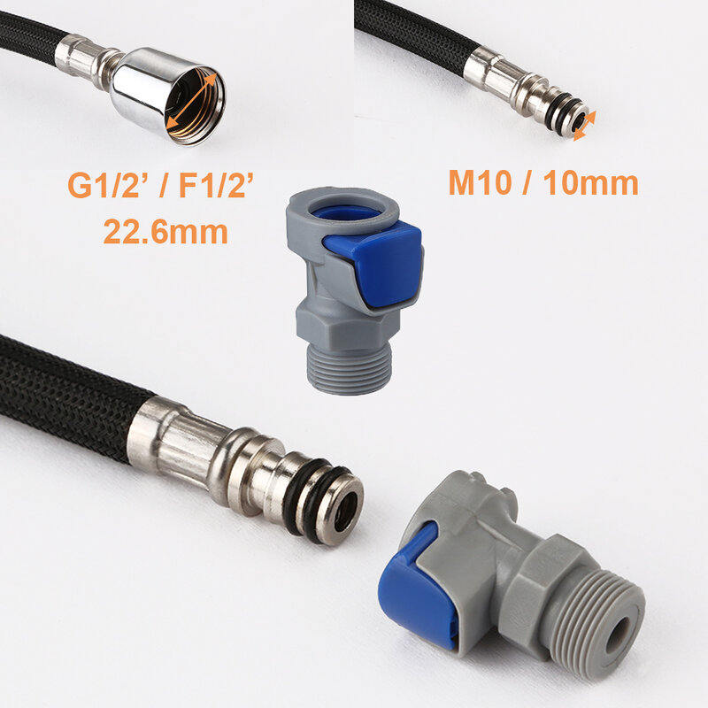 Kitchen Faucet Hose 360° Rotation Pull Out Nylon Braided Shower Hose M10M15 Thread Kitchen Replacement Free Connector Accessoy