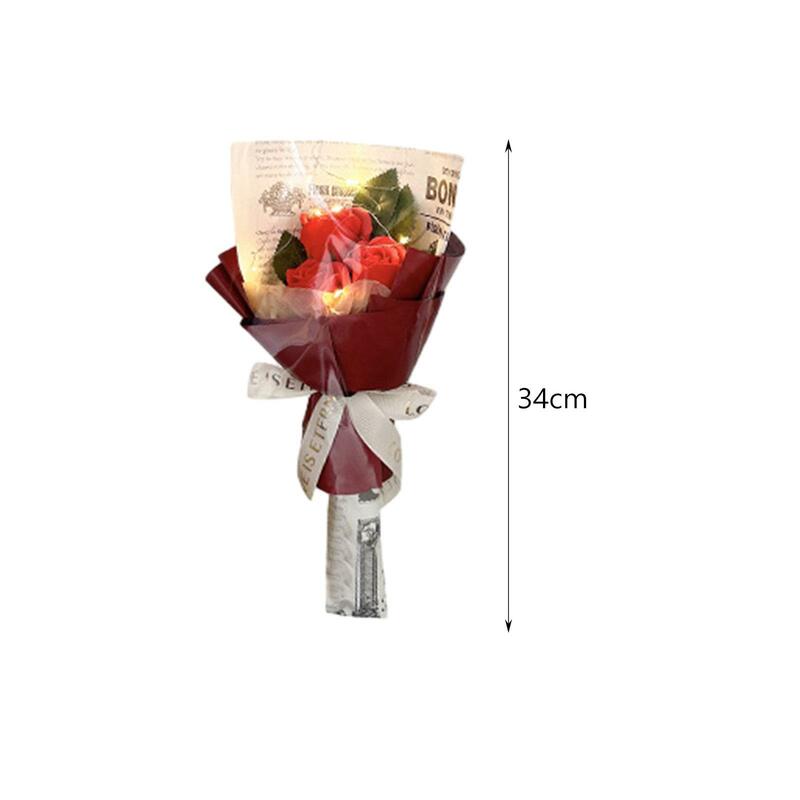 Artificial Soap Flowers with String Lights Party Kitchen Soap Flower Bouquet