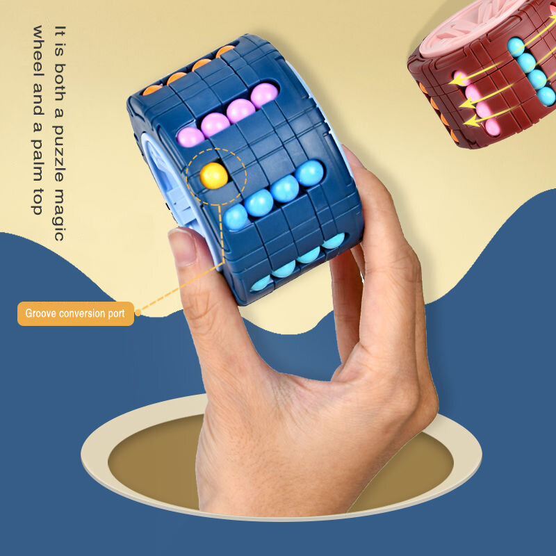 Вращающаяся Волшебная фасоль кубик на кончик пальца подвижная игрушка детская модель вращающиеся бусины Пазлы для детей развивающая интеллектуальная игра