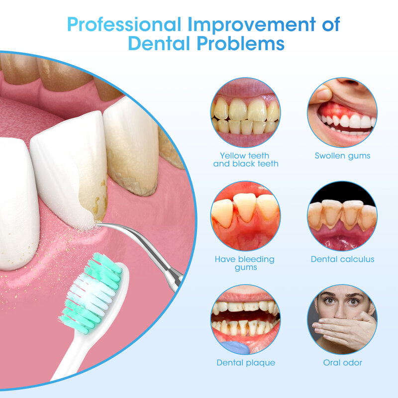 Scaler dental sonic elétrica 5 modos dentes orais tártaro removedor de manchas de placa remoção dentes mais limpos clareamento