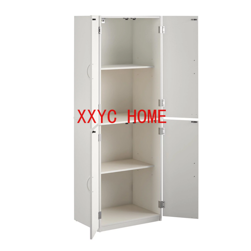 4-Door 5' Storage Cabinet,Bathroom Cabinets White Stipple