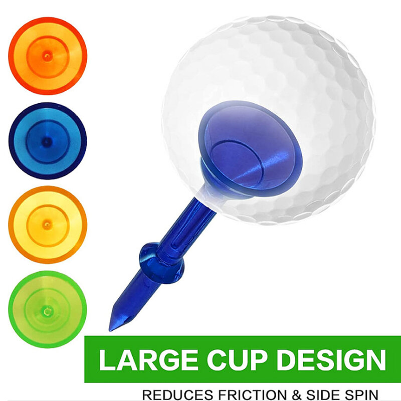 Lot de 30 tees de golf incassables en plastique, 3/1/4 pouces, 83mm, rotation latérale à friction, pour la pratique du golf