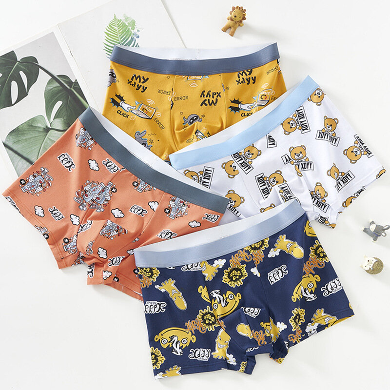 Cotton Men's  Shorts Men Underwear Boxers Breathable Boxer Panties Cute Cartoon Underpants Soft Mens  Interior Plus Size L-XXXL