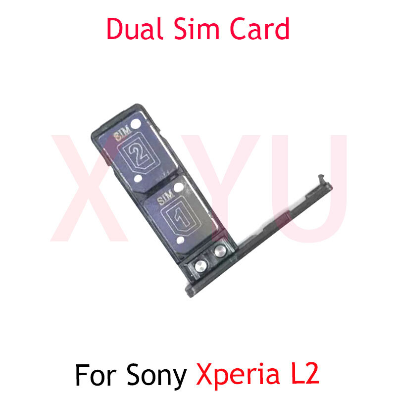 Suku cadang perbaikan penggantian adaptor dudukan baki kartu SIM untuk Sony Xperia L2 H3311 / L4