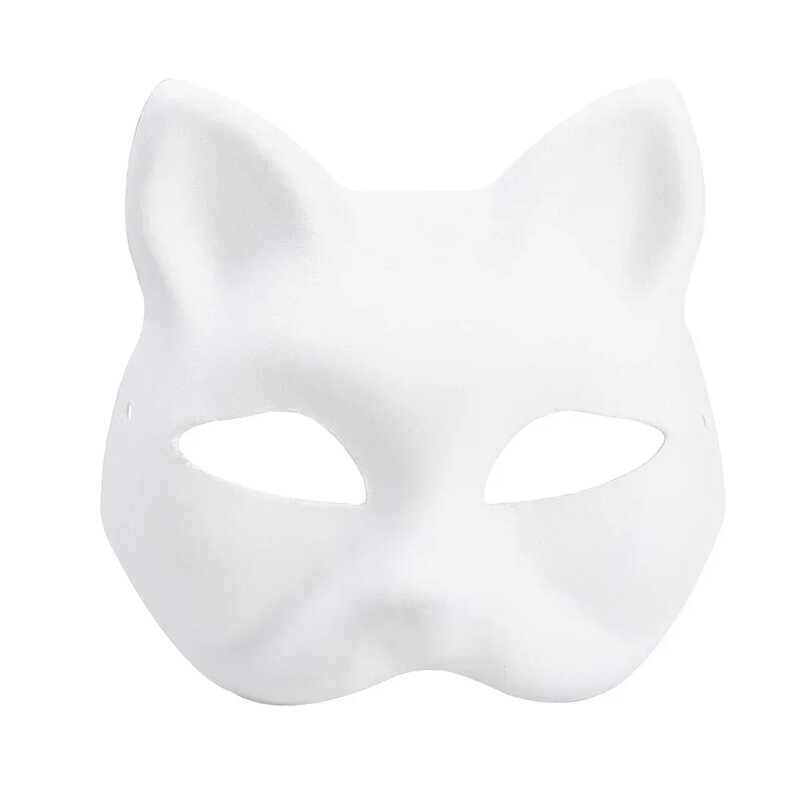 Máscara japonesa de media cara, máscara de zorro y gato pintada a mano, de Anime, Demon Slayer, accesorio de Cosplay para Festival de Halloween, 10/5 piezas