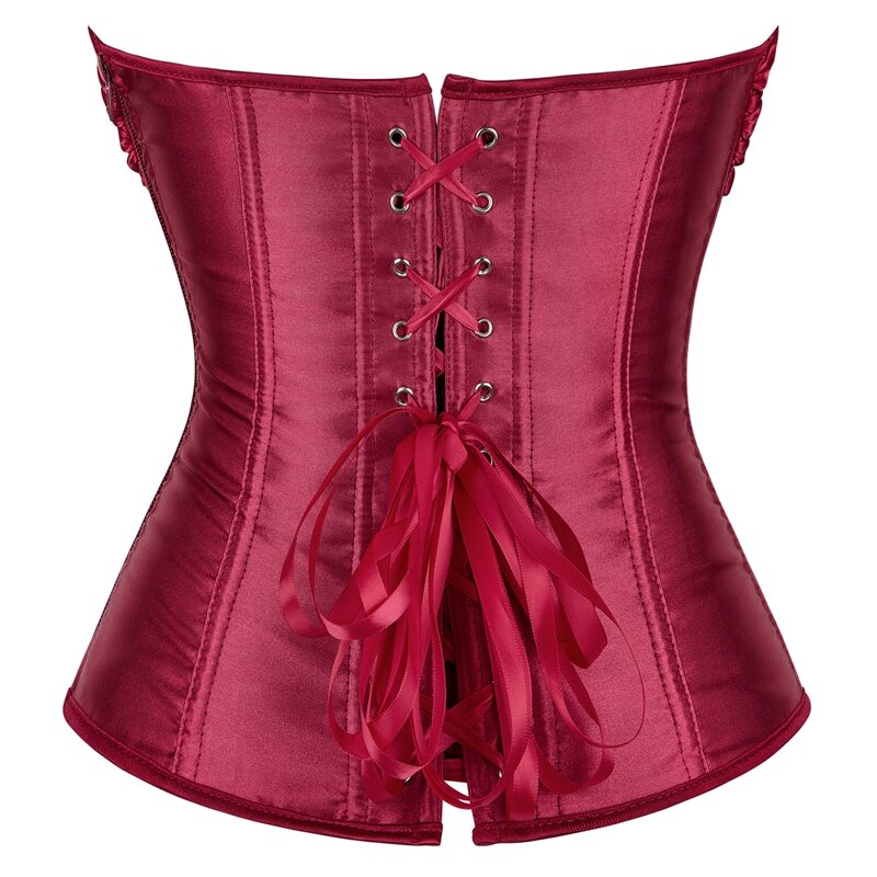 Викторианский корсет, верх, женское Бюстье, бюстье, Сексуальное цветочное кружевное винтажное атласное нижнее белье, готические костюмы, черный, красный, белый