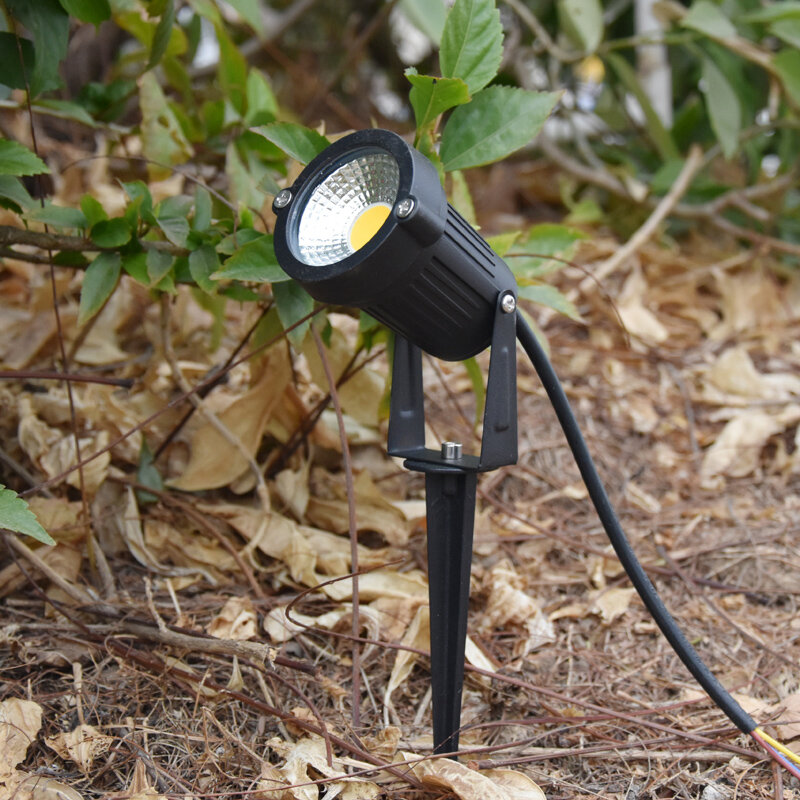 LED COB Garden Lighting 5W 7W 10W 15W Outdoor Spike Lawn Lamp Waterproof Lighting Garden Path Spotlights AC110V 220V DC12V 24V