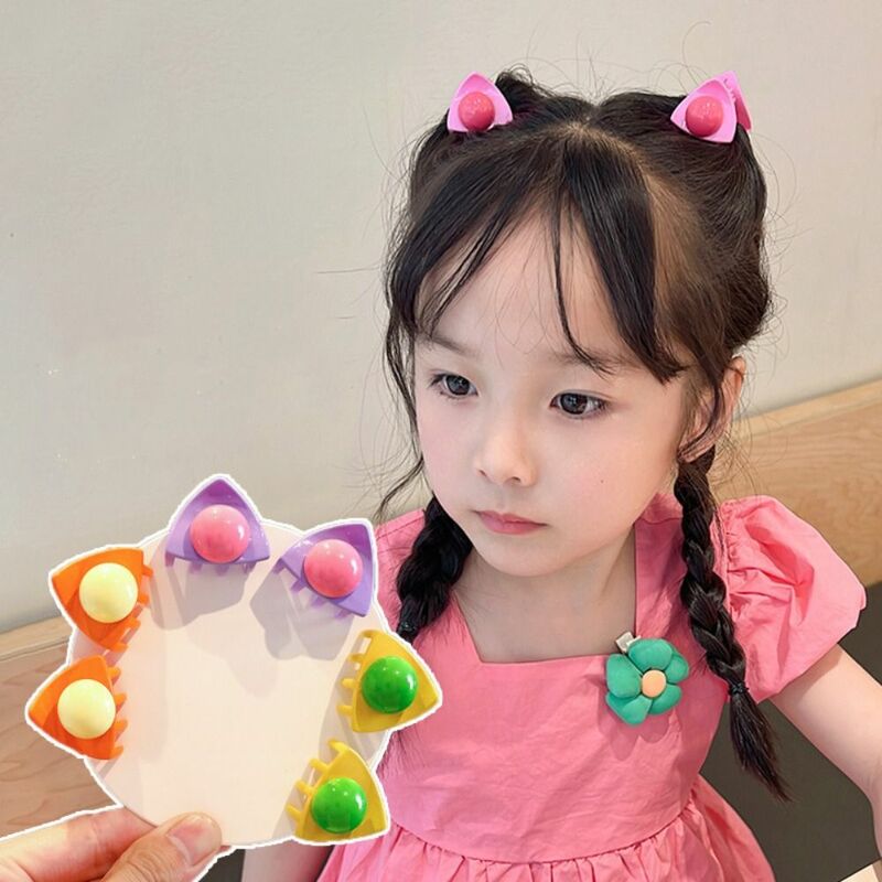 Driehoek Mini Haarklauw Japanse Candy Color Duckbill Clip Mini Haarspeld Hart Geometrische Haar Krab Clip Cadeau