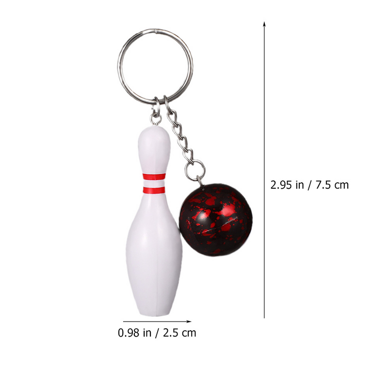 12 Pcs Bowling Key Chain Chritmas Gift Mini Key Chains Decorations Valentines Day Presents Rings Decors Pvc Sports Gifts
