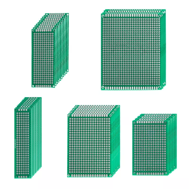 PCB 양면 프로토타입 PCB 회로 기판 키트, 인쇄 회로 기판 세트, 5 가지 크기, 2x8cm, 3x7cm, 4x6cm, 5x7cm, 7x9cm, 40PCs