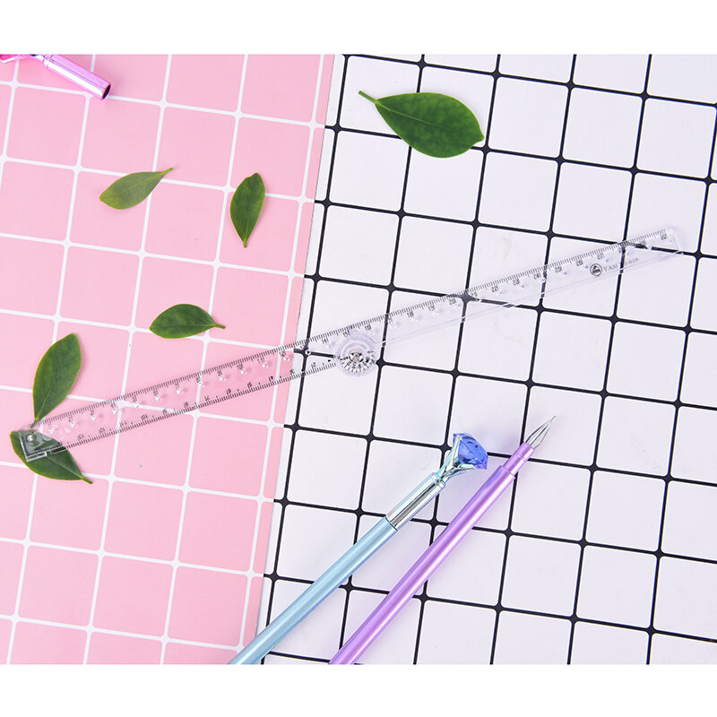 Plástico claro acrílico dobrável réguas retas 30cm desenho crianças material escolar ferramenta de desenho de medição dobrável papelaria
