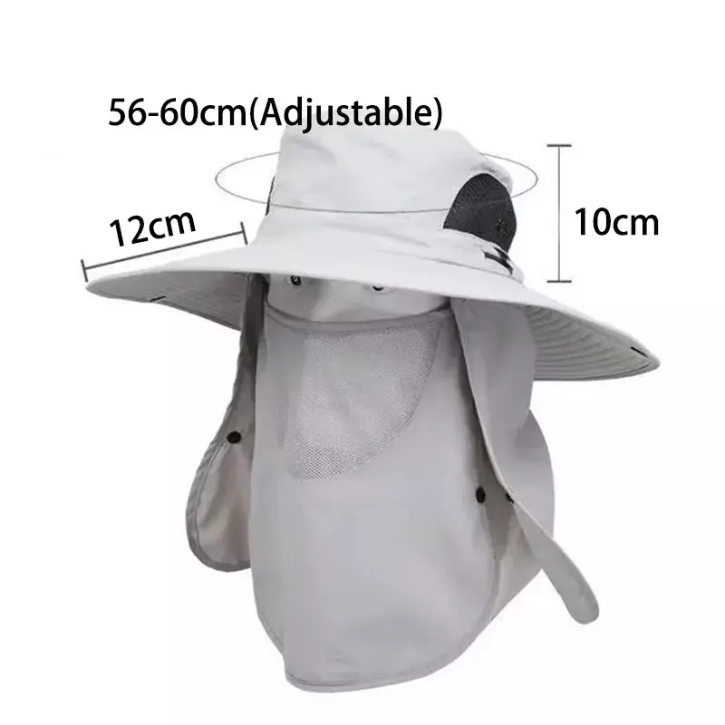 قبعة صيد قابلة للتعديل في الهواء الطلق للرجال والنساء ، حماية واقية من الشمس ، مظلة تنفس ، المشي لمسافات طويلة ، التخييم ، قبعة عادية