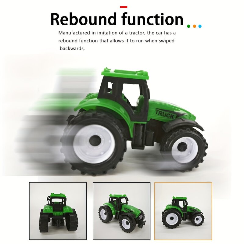 Simulação Toy Tractor Combination Set, Modelo do carro, Boy Toy Gift Box Embalagem, Presente de aniversário, Prêmio Classe, 3 em 1
