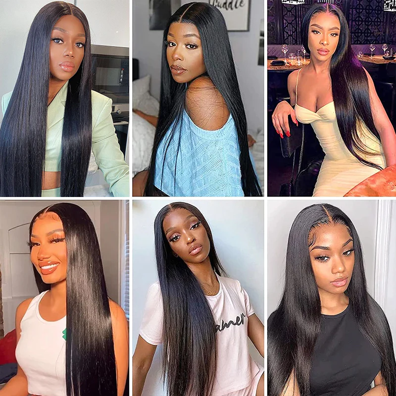 40 Inch 13x6 HD Lace Frontal Wig Straight Human Hair Wigs For Women PrePlucked Transparent 13x4 Lace Lace Frontal Human Hair Wig
