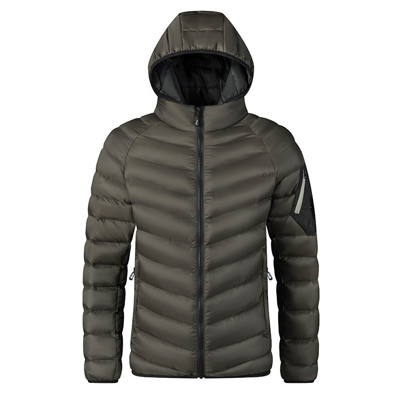 2024 오버사이즈 솔리드 재킷, 따뜻한 퍼퍼 재킷, 파카 스트리트웨어, 겨울 재킷, 남성 패션, 후드 방수 재킷