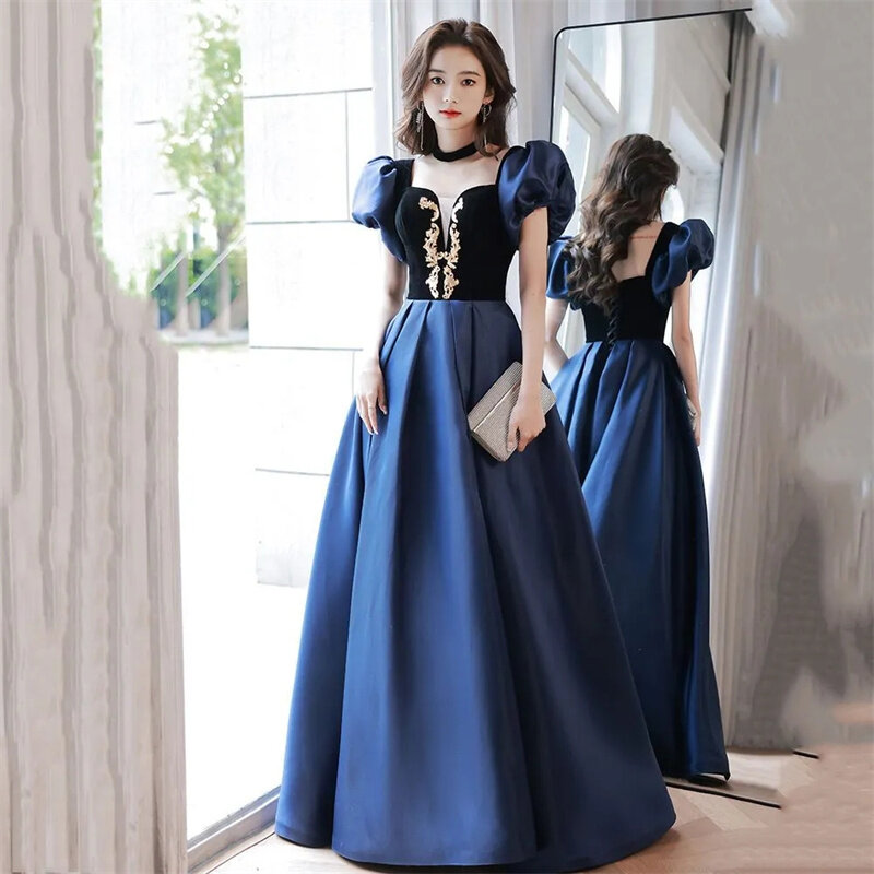 Vestido de noche para banquete para mujer, vestido de lujo de gama alta, vestido de princesa de palacio francés, falda larga elegante y Noble, 2023