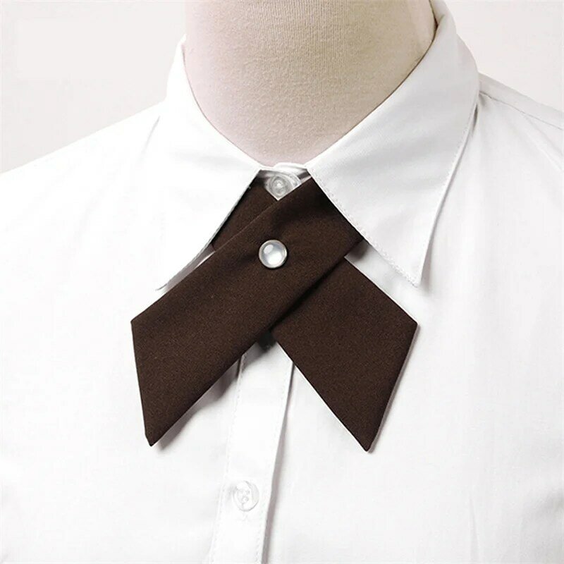 New Blue Black Solid Polyester Cross Shaped Bowtie Fashion Versatile Students Business Party Banquet Suit Accessories