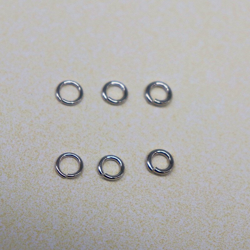Sólido 925 prata esterlina anel de salto aberto anéis rachados componentes diy jóias fazendo ródio chapeado 1 peça